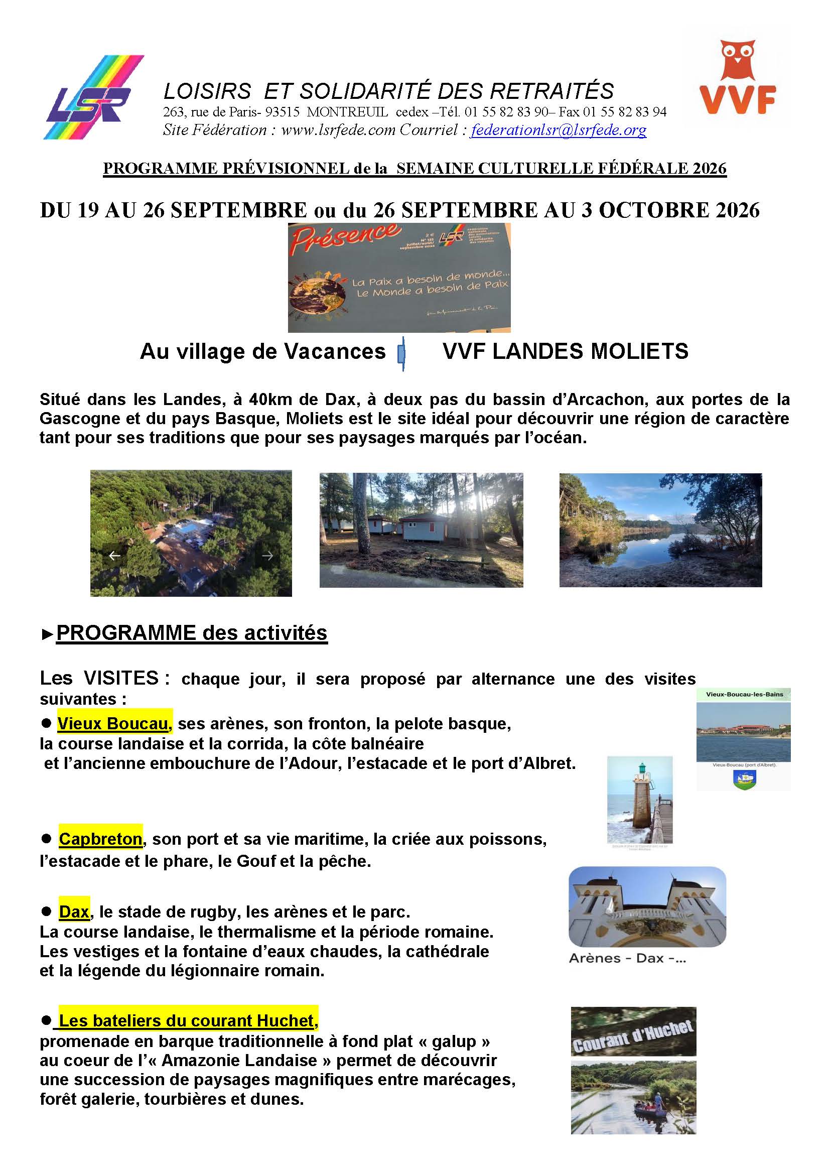 FLYER n1 prévisionnel programme séjour FD VVF MOLIETS2026 Page 1